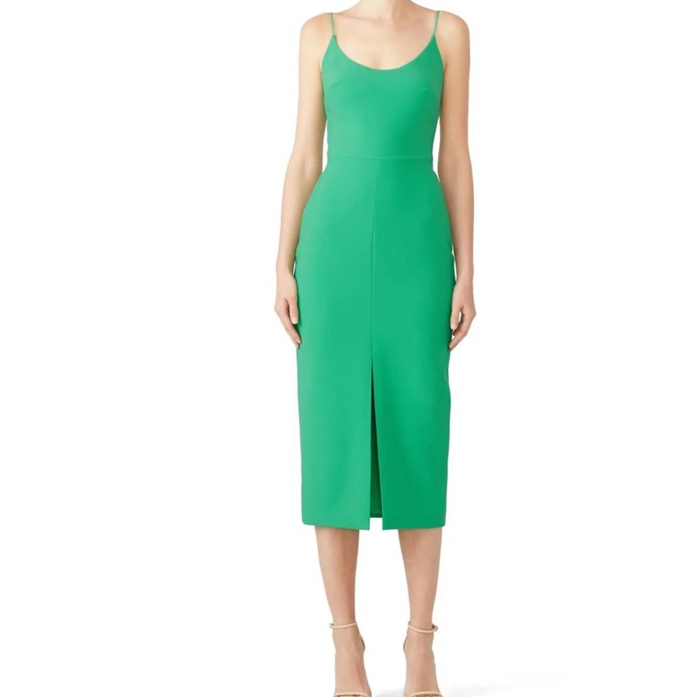 Christian Siriano Grass Green Slip Dress 12